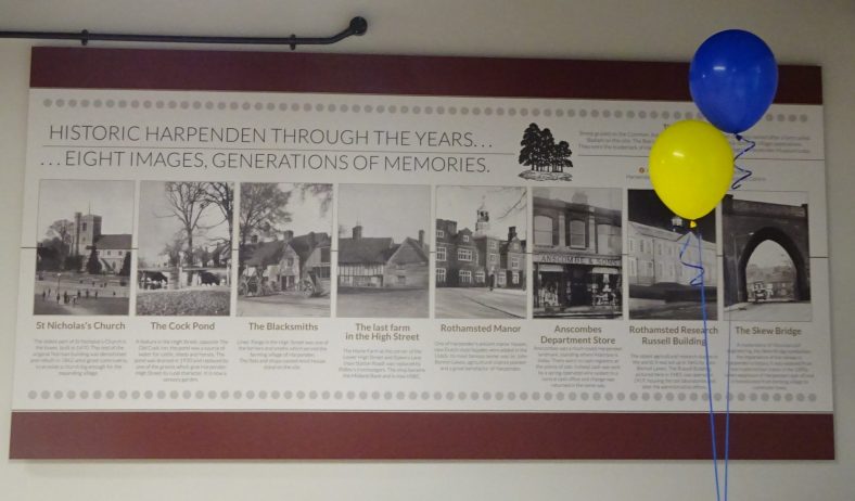 Harpenden History in the Foyer of the Eric Morecambe Centre