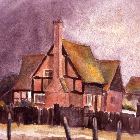 Watler's Farm, Queen's Road, Bowling Alley - 1890 - watercolour | Cat no Slides B 2.12