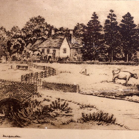 8. Redbournbury Farm -1930's sketch by A T Mardall | Cat no Slides B 3.86