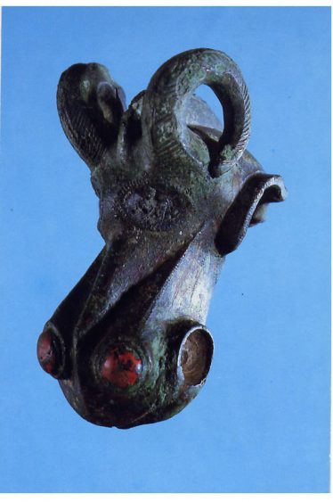 One of the two 'rams-head' escutcheons on display at Luton Musuem | Les Casey