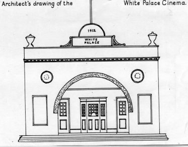White Palace Cinema - the facade & foyer faced Leyton Road, now replaced by a parade of shops