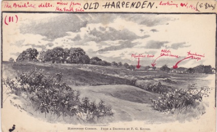 Old Harpenden (11). Harpenden Common. Edwin wrote on the reverse 