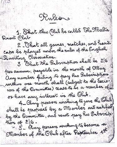 Malta Quoits Club rules - page 1 | LHS collection